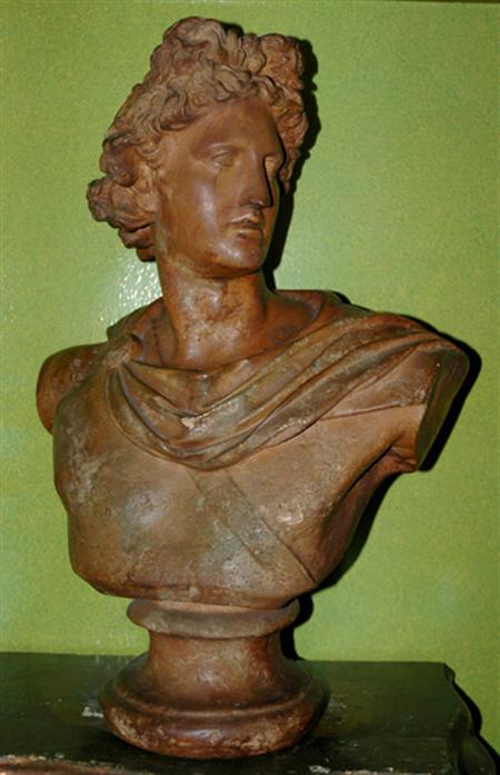 Lot image - Continental Terra Cotta Bust of Apollo