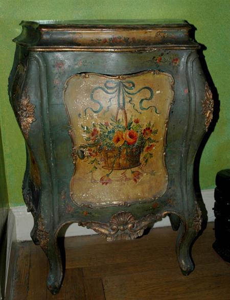 Lot image - Venetian Gilt and Polychrome Decorated Commode