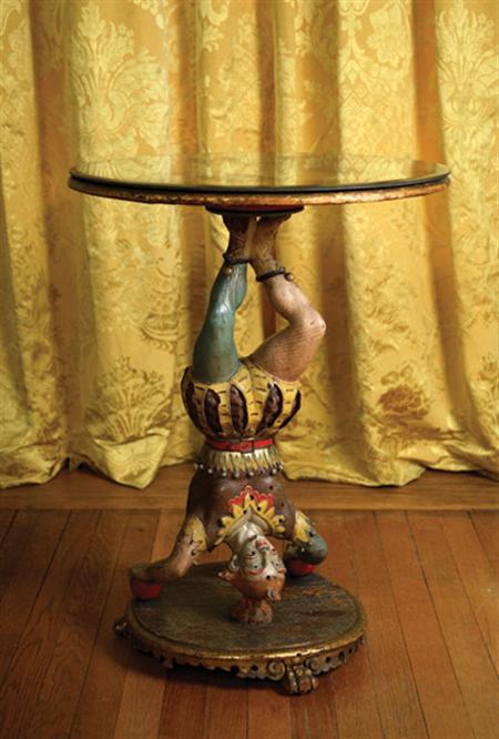 Lot image - Continental Polychrome Decorated Side Table