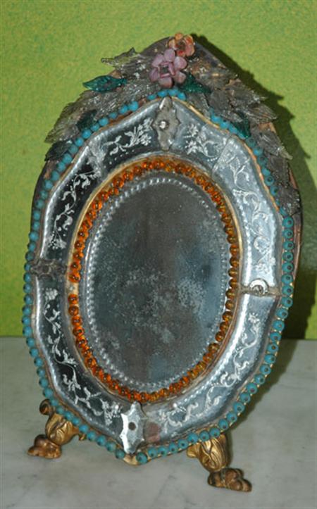 Lot image - Venetian Glass Vanity Mirror