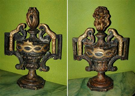 Lot image - Pair of Continental Neoclassical Style Gilt Decorated Table Decorations