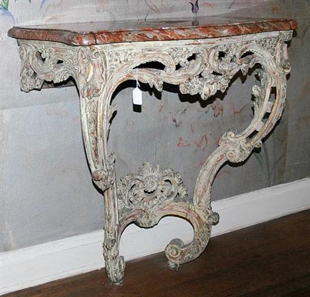 Lot image - Louis XV Gray Painted Console