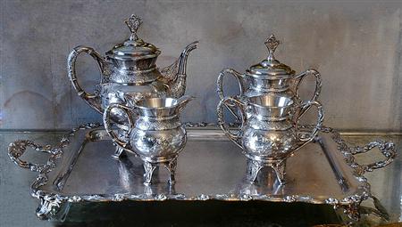 Lot image - American Silver Plated Coffee Service