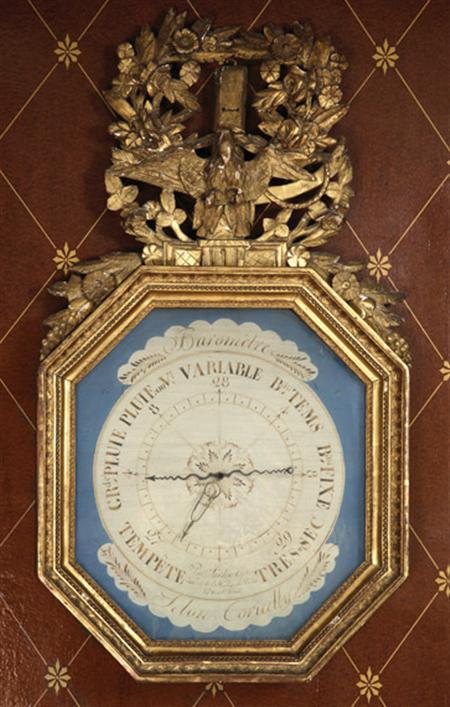 Lot image - Louis XVI Gilt-Wood Barometer