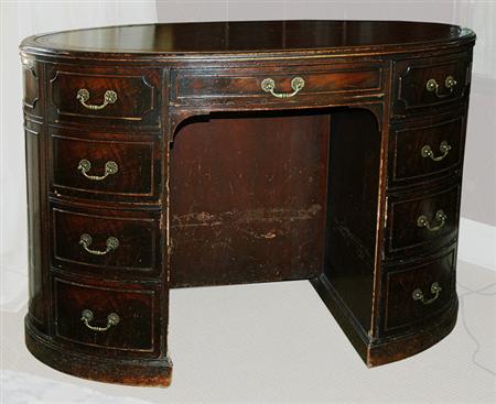 Lot image - George III Style Mahogany Pedestal Desk