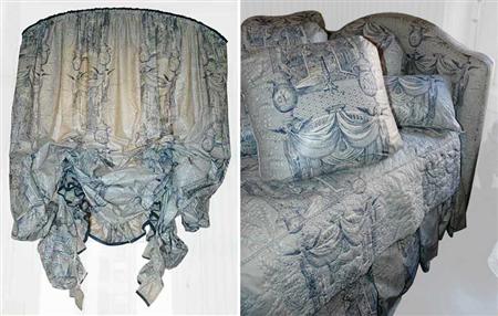 Lot image - Group of Toile Upholstered Articles