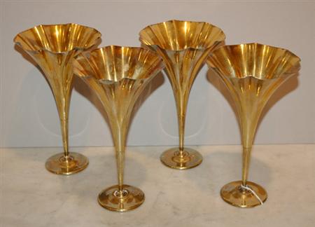 Lot image - Set of Four Tiffany & Co. Sterling Silver Stemmed Sherbet Glasses