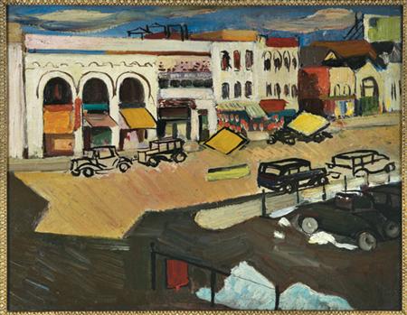 Lot image - Richard Hayley Lever American, 1876-1958 Main Street, Westchester, New York