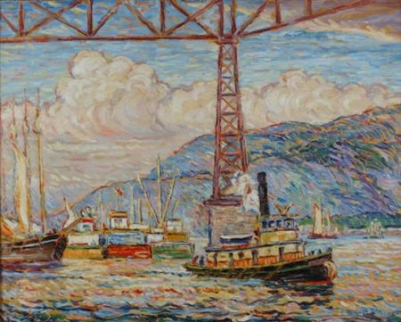 Lot image - Reynolds Beal American, 1867-1951 Poughkeepsie Railroad Bridge, 1930