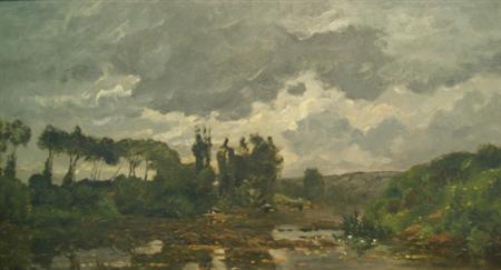 Lot image - Hippolyte Camille Delpy French, 1842-1910 Pecheur sur lOise