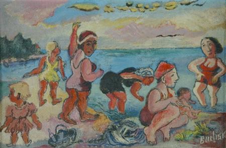 Lot image - David Burliuk Russian/American, 1882-1967 Bathers