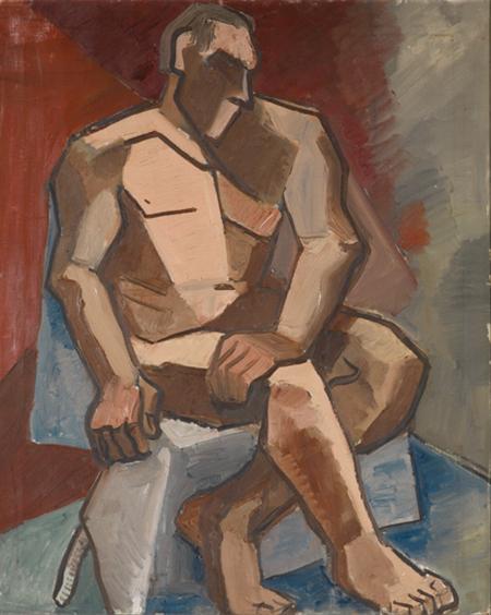 Lot image - Irene Rice Pereira American, 1907-1971 Untitled (Abstract Portrait of a Man)