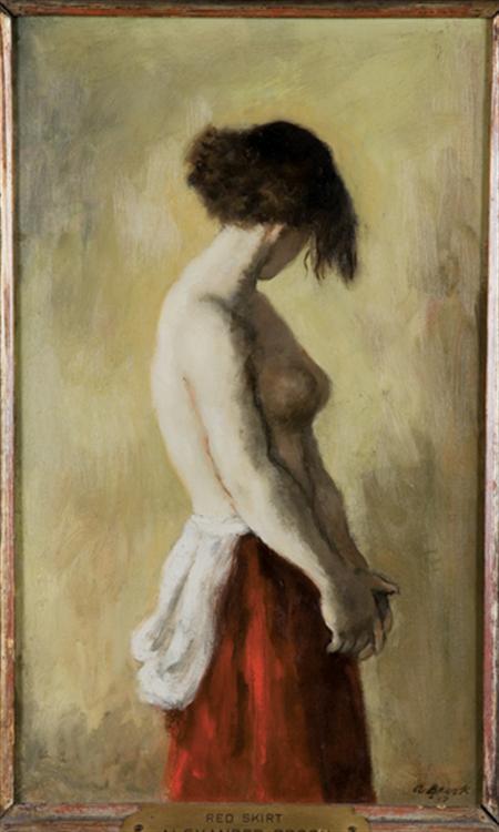 Lot image - Alexander Brook American, 1898-1980 Nude in a Red Skirt, 1937