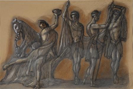 Lot image - Sergei Yurevich Sudeikin Russian, 1883-1946 Mythological Figures (Theatrical Study)