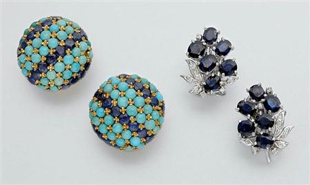 Lot image - Two Pairs of Earclips