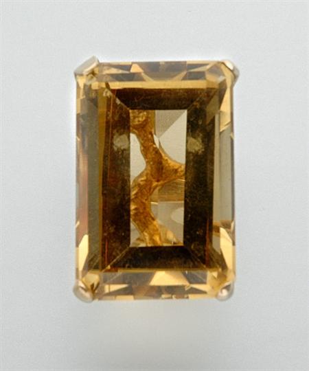 Lot image - Large Gold and Citrine Ring