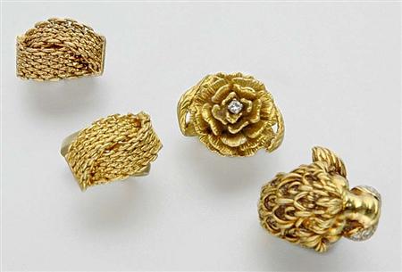 Lot image - Four Gold Rings