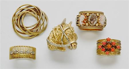 Lot image - Group of Gold, Diamond and Gem-Set Rings