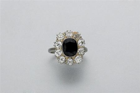 Lot image - Sapphire and Diamond Ring