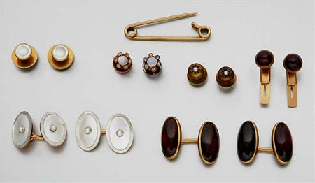 Lot image - Group of Assorted Cufflinks and Shirt Studs