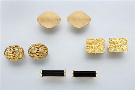 Lot image - Four Pairs of Gold Cufflinks