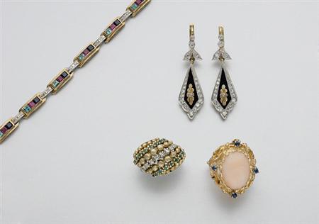 Lot image - Group of Gold, Diamond and Gem-Set Jewelry
