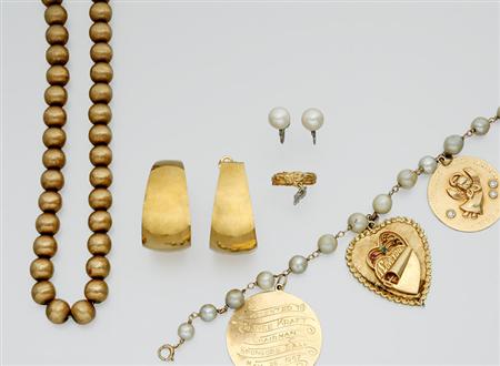 Lot image - Group of Gold and Cultured Pearl Jewelry