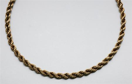 Lot image - Gold Rope Watch Chain