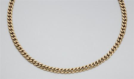 Lot image - Gold Curb Link Chain Necklace