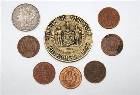 Lot image - Four Wristwatches and Group of Miscellaneous Costume Jewelry, Coins and Tokens