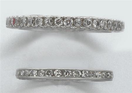 Lot image - Two Diamond Band Rings