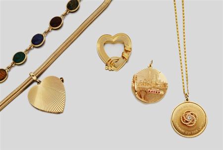 Lot image - Group of Gold Jewelry