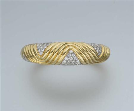 Lot image - Gold and Diamond Bangle