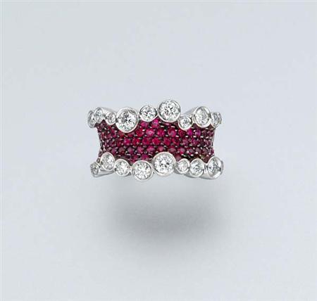 Lot image - Ruby and Diamond Ring