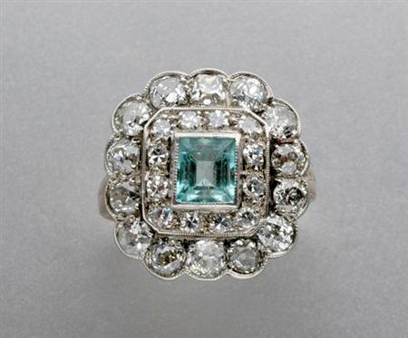 Lot image - Emerald and Diamond Ring