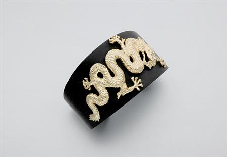 Lot image - Wood and Gold Bangle