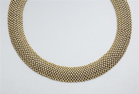 Lot image - Woven Gold Necklace