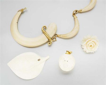 Lot image - Group of Assorted Ivory Items