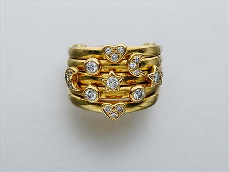 Lot image - Gold and Diamond Band Ring
