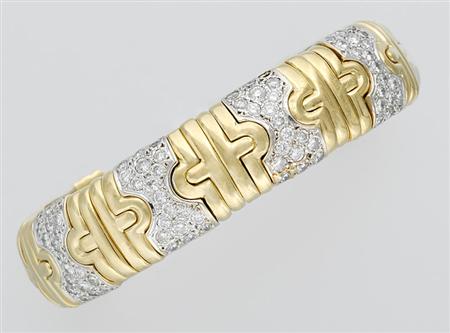 Lot image - Two-Color Gold and Diamond Bangle