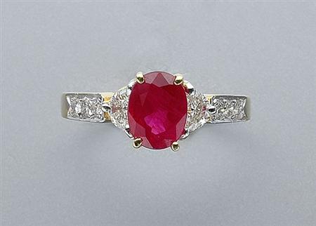 Lot image - Ruby and Diamond Ring