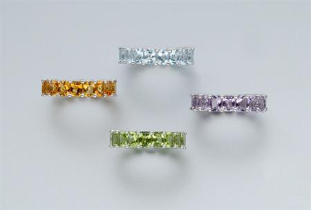 Lot image - Four Gem-Set Band Rings