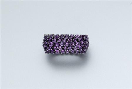 Lot image - Flexible Amethyst Band Ring