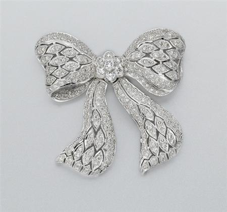 Lot image - Diamond Bow Brooch