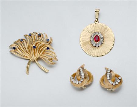 Lot image - Group of Gold, Diamond and Gem-Set Jewelry