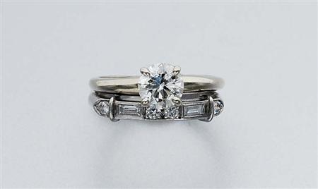 Lot image - Diamond Wedding Set