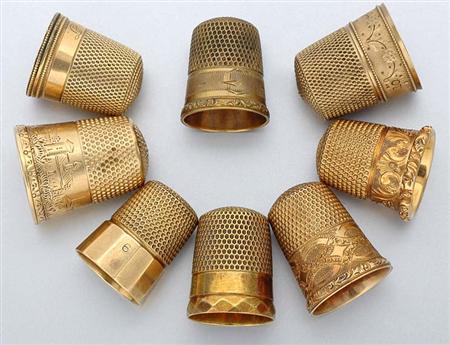 Lot image - Seven Assorted Thimbles