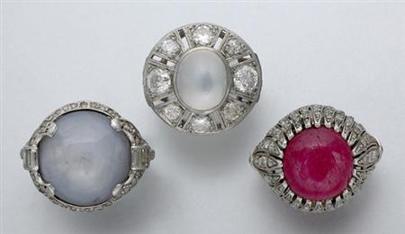 Lot image - Three Gem-Set and Diamond Rings