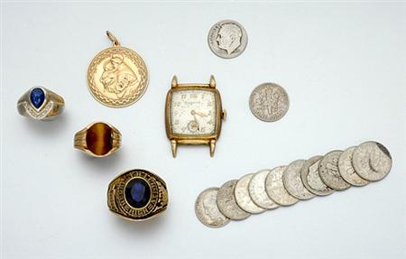 Lot image - Lot of Assorted Jewelry and Coins