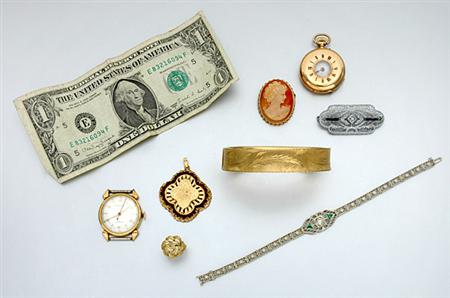 Lot image - Group of Assorted Jewelry, Coins and Currency